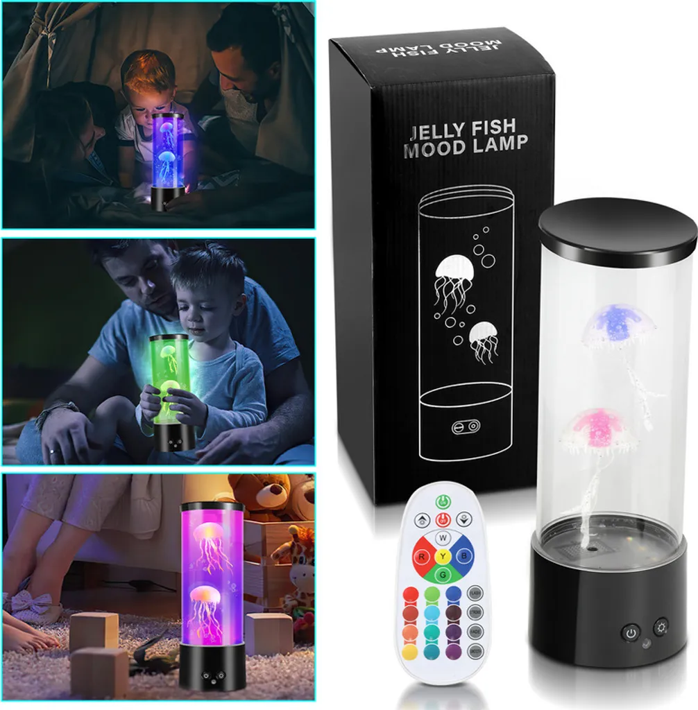 SWANEW LED Meduse Night Lights Decorativo RGB Mood Light Acquario Lava Lampada Colorata Artificiale