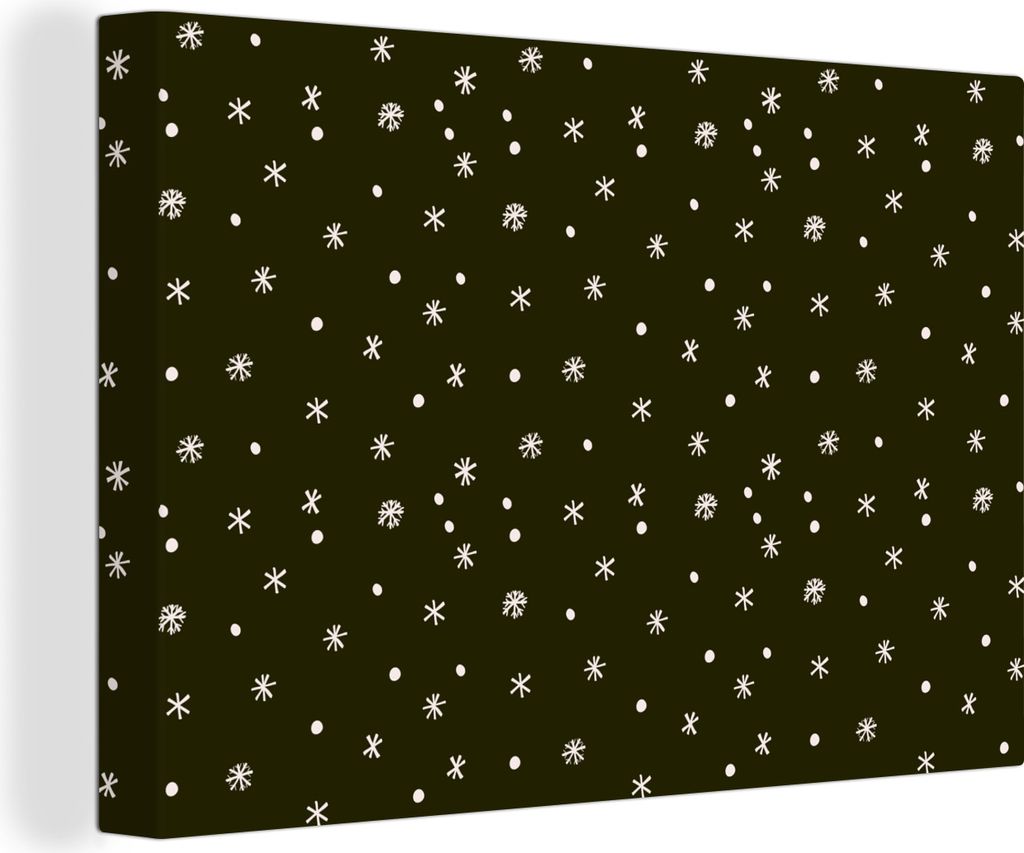 OneMillionCanvasses - Leinwandbilder - 140x90 cm, Schnee - Winter - Schwarz, Wandbilder Kunstdruck Wanddekoration - Foto auf Leinwand - Gemälde ...