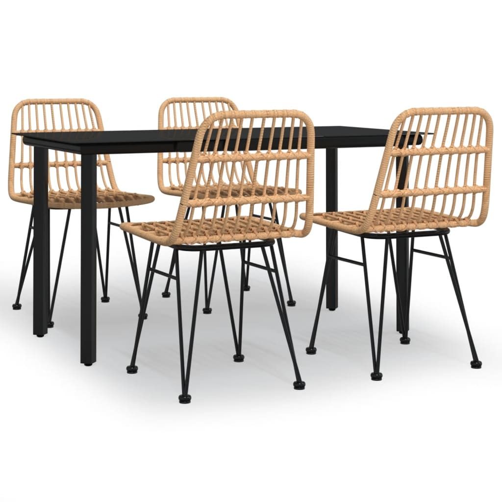 5-tlg. Garten-Essgruppe Poly Rattan