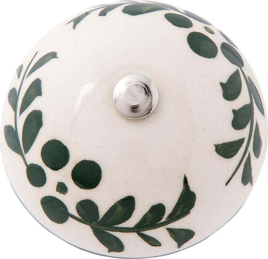 Clayre & Eef Türknauf Ø 4 cm Beige Keramik Blumen