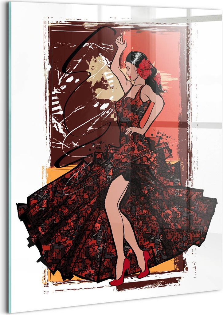 Designer Glasbild - Wandbild - Glas Bild - 60x80 cm - Frauenillustration
