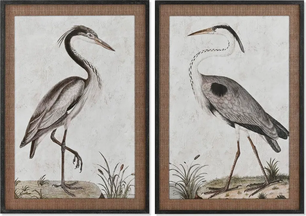Décoration Murale Oriental Bird 70x100 cm ESPRIT - Duo de Toiles Canvas