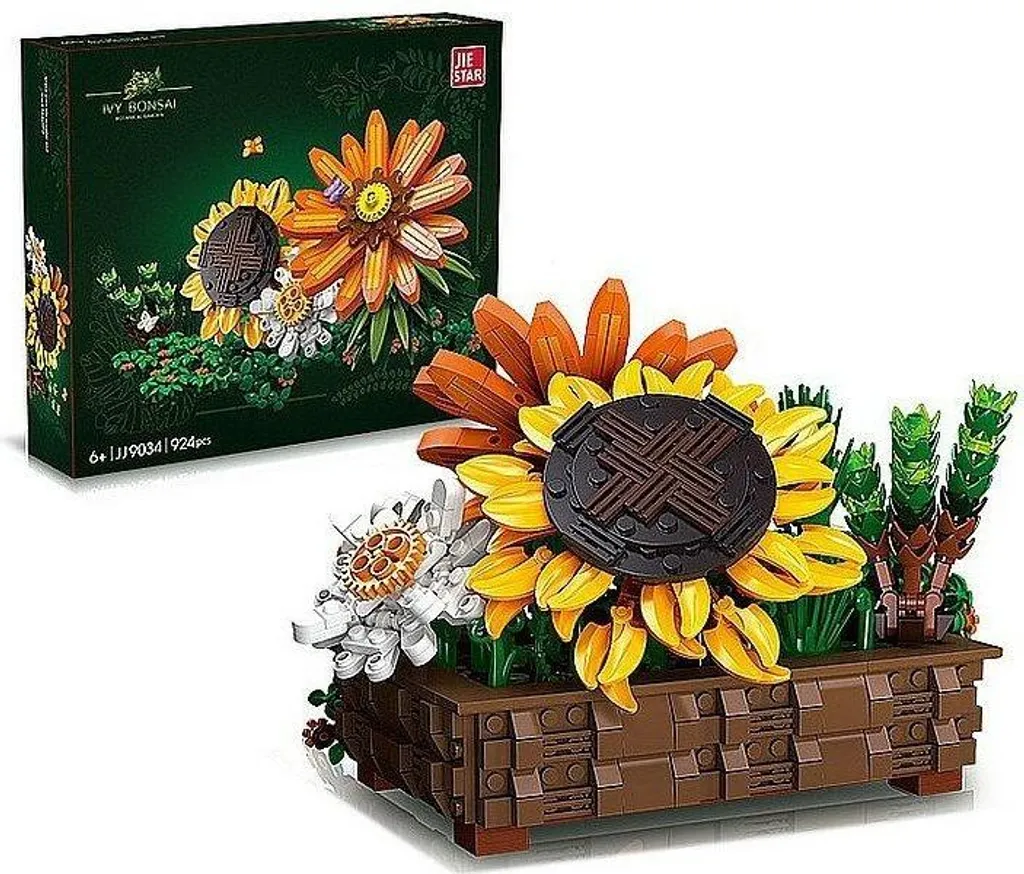 Blocs de construction tournesol dans son panier tressé - Modèle J502