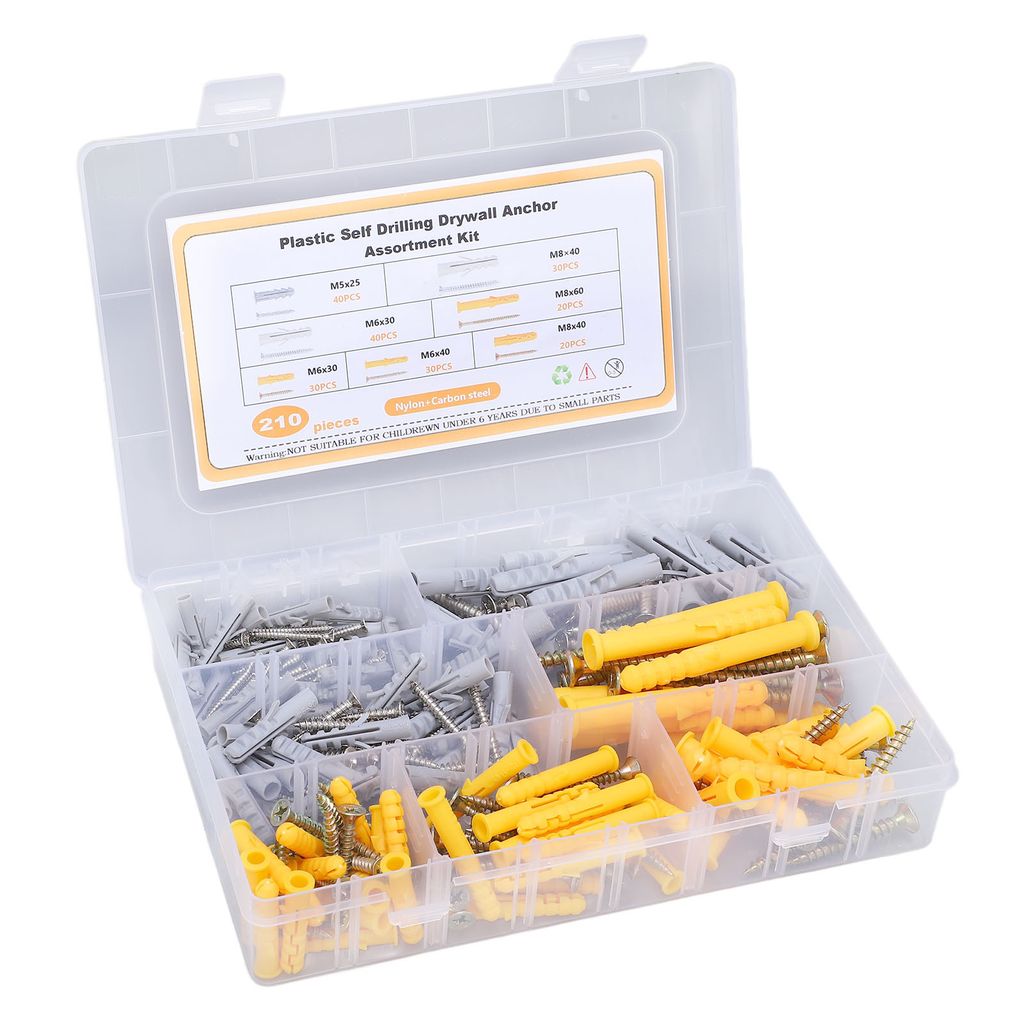 Selbstschneidende Schraube Set,Flachkopf Kreuz Schraube Set,Metall selbstschneidende Schraube,Wand Dübel Schrauben Kit,Dübel Schrauben Kit,Fasten...