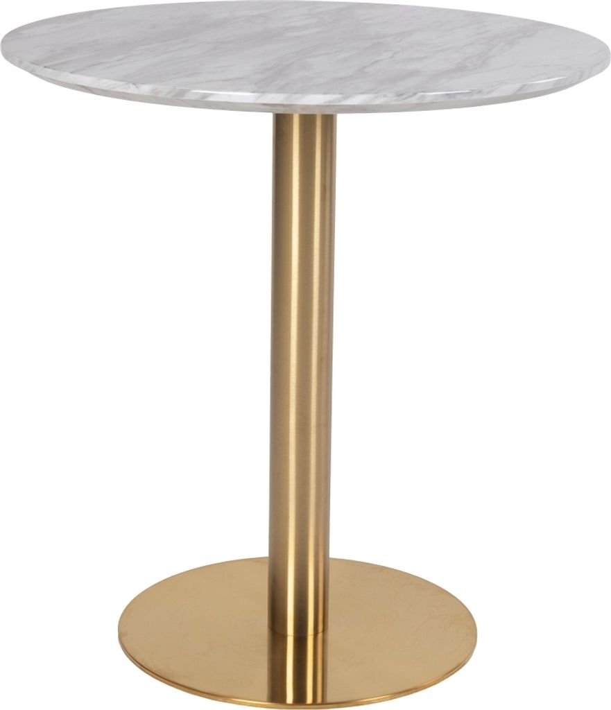 Esstisch >Bolzano< in Weiss, Marmor - 70x75x70cm (BxHxT)