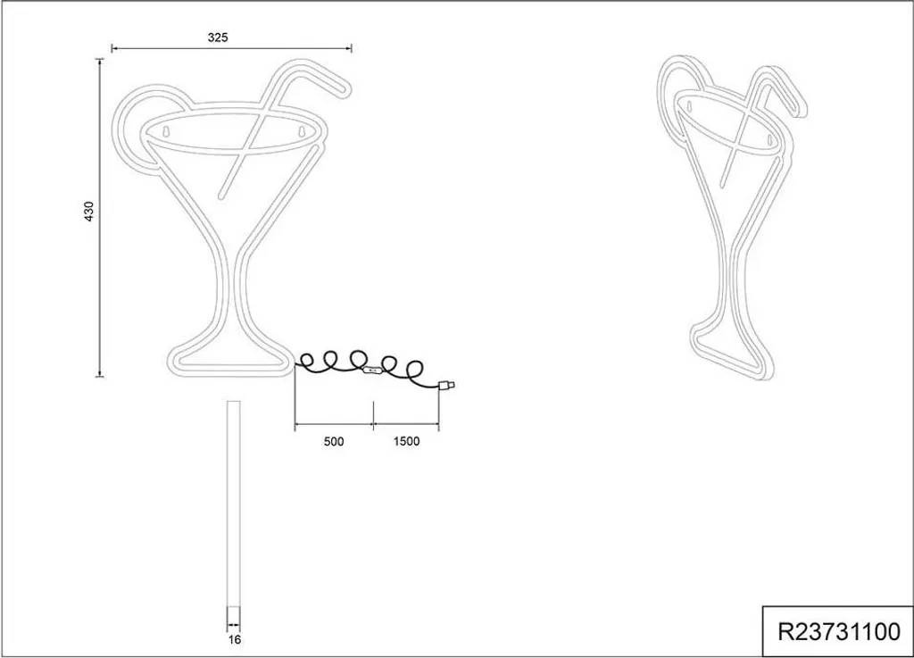 Lampada LED Cheers 32.5cm Trasparente - Design Moderno Trio Lighting - 9