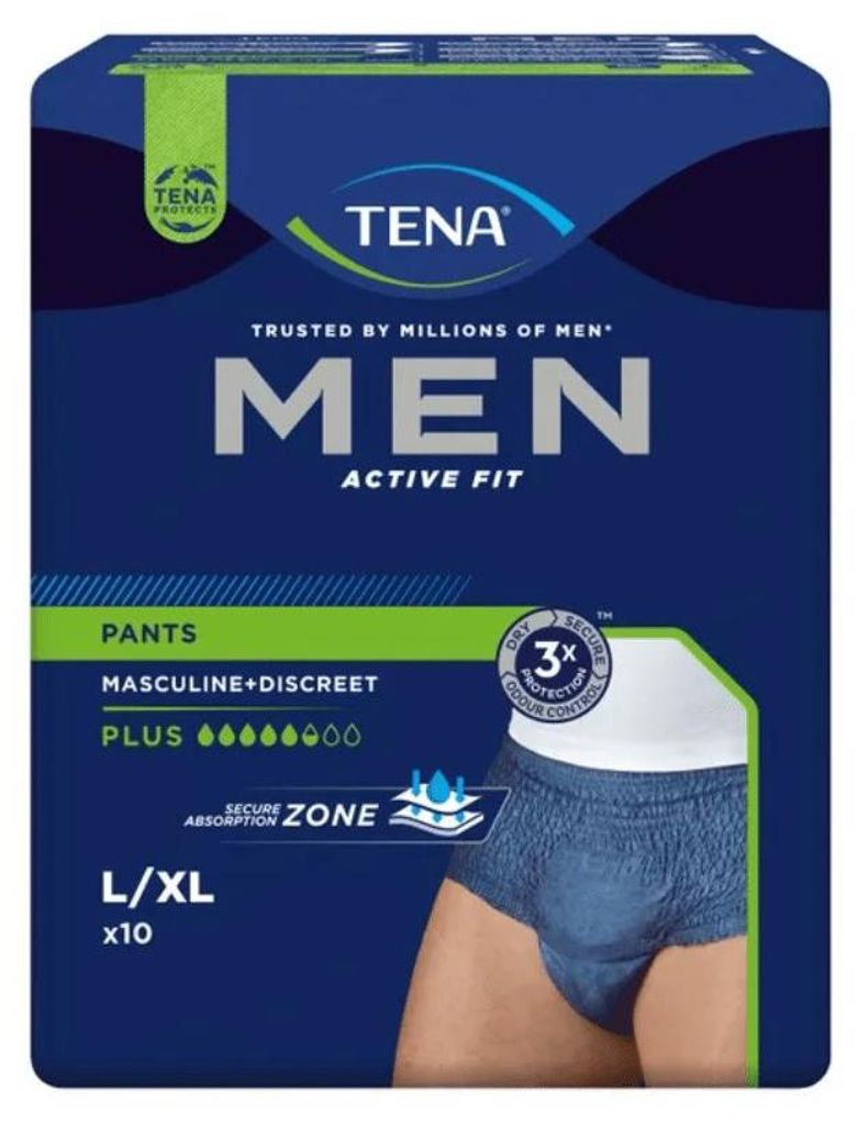 Tena Men Act.Fit Inkontinenz Pants plus L/xl blau 4X10 St Produktbild 