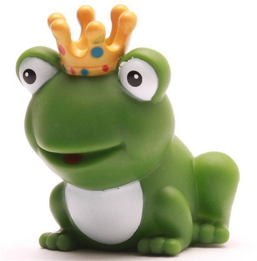 Froschkönig mit gelber Krone grün Vinyl 8 cm