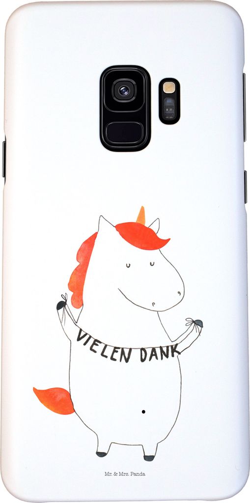 Mr. & Mrs. Panda Samsung Galaxy S9 Handyhülle Einhorn Dankeschön - Weiß - Geschenk, Danke, Einhörner, Cover, Danksagung, Hülle, Unicorn, Smart...