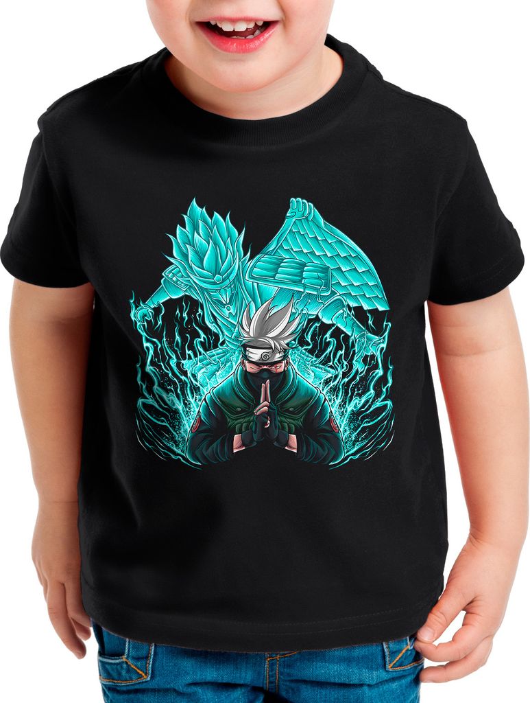 style3 Kakashi vs Susanoo Kinder T-Shirt ninja anime manga cosplay