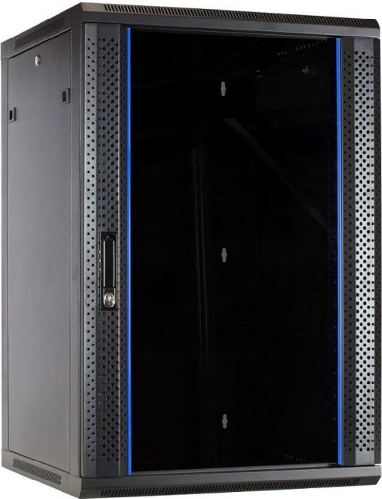 22 HE Serverschrank, Wandgehäuse mit Glastür (BxTxH) 600 x 600 x 1100mm