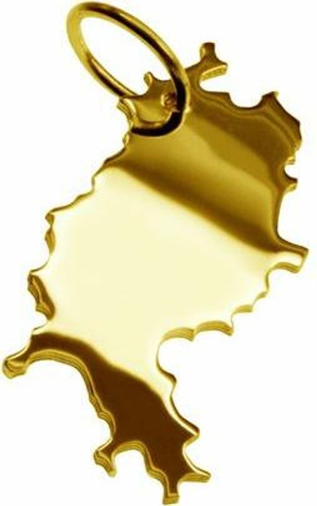 Schmuckador Anhänger der Landkarte Hessen in massiv 333 Gelbgold