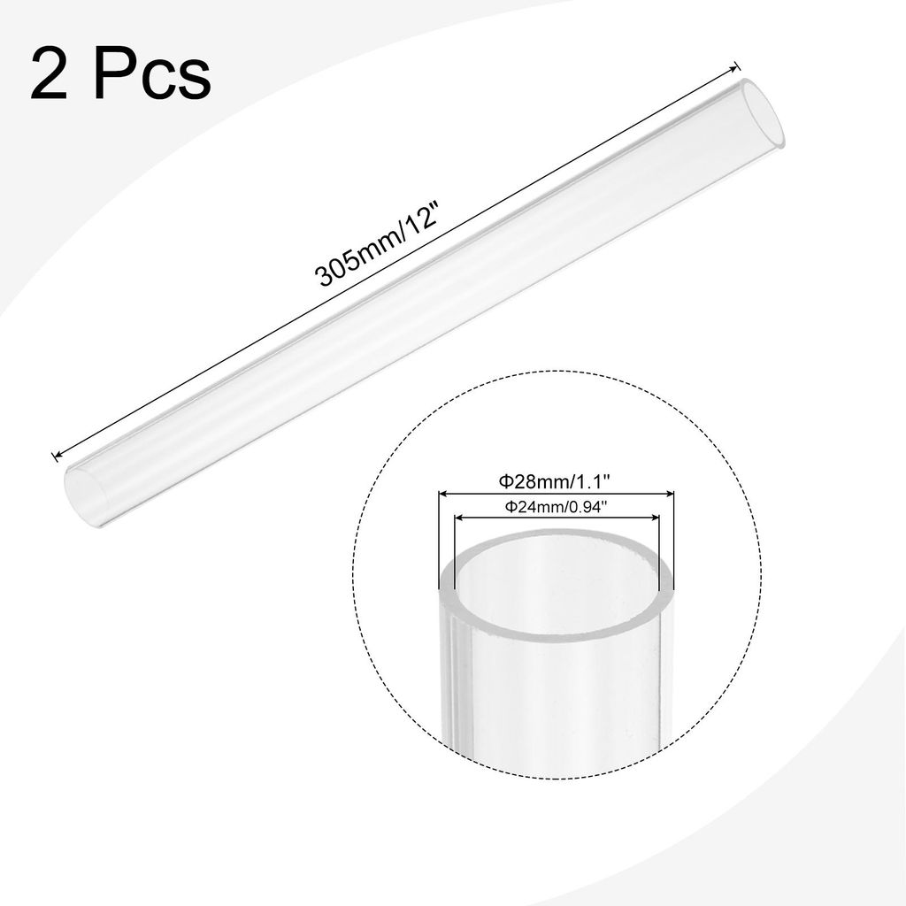 2 Stš¹ck PVC Transparent Rohr, Innendurchmesser 24mm Durchmesser 26mm L?NGE 350mm Acryl Kunststoffrohr fš¹r Lampenbau, Stehlampen, M?bel