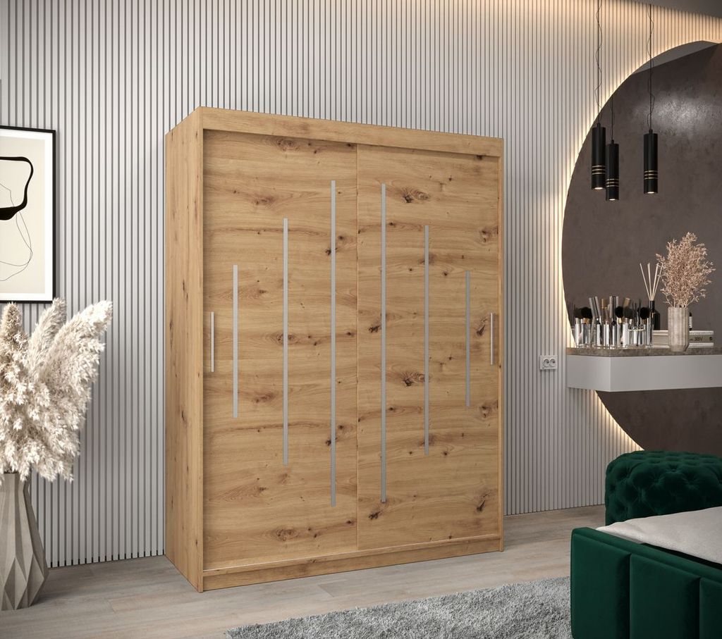 Kleiderschrank ELENA – Breite 150 cm, Eiche, handgefertigt