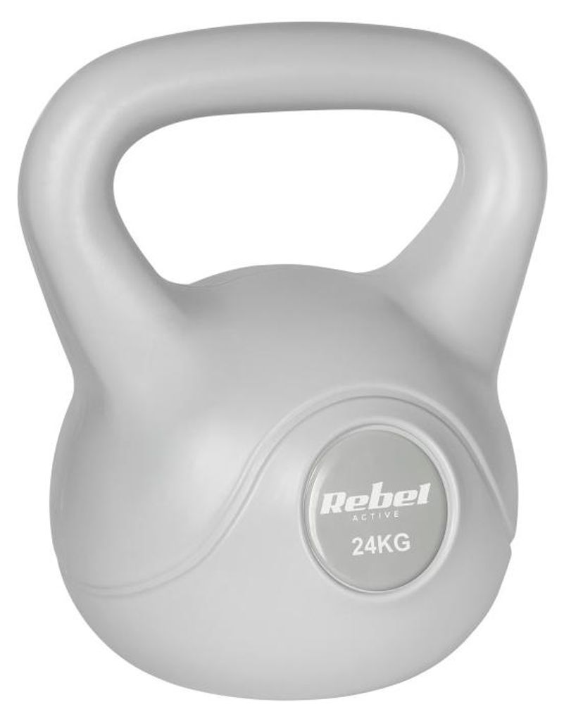 Kettlebell 24kg grigio kettle dumbbell palla per esercizi Immagine del prodotto 