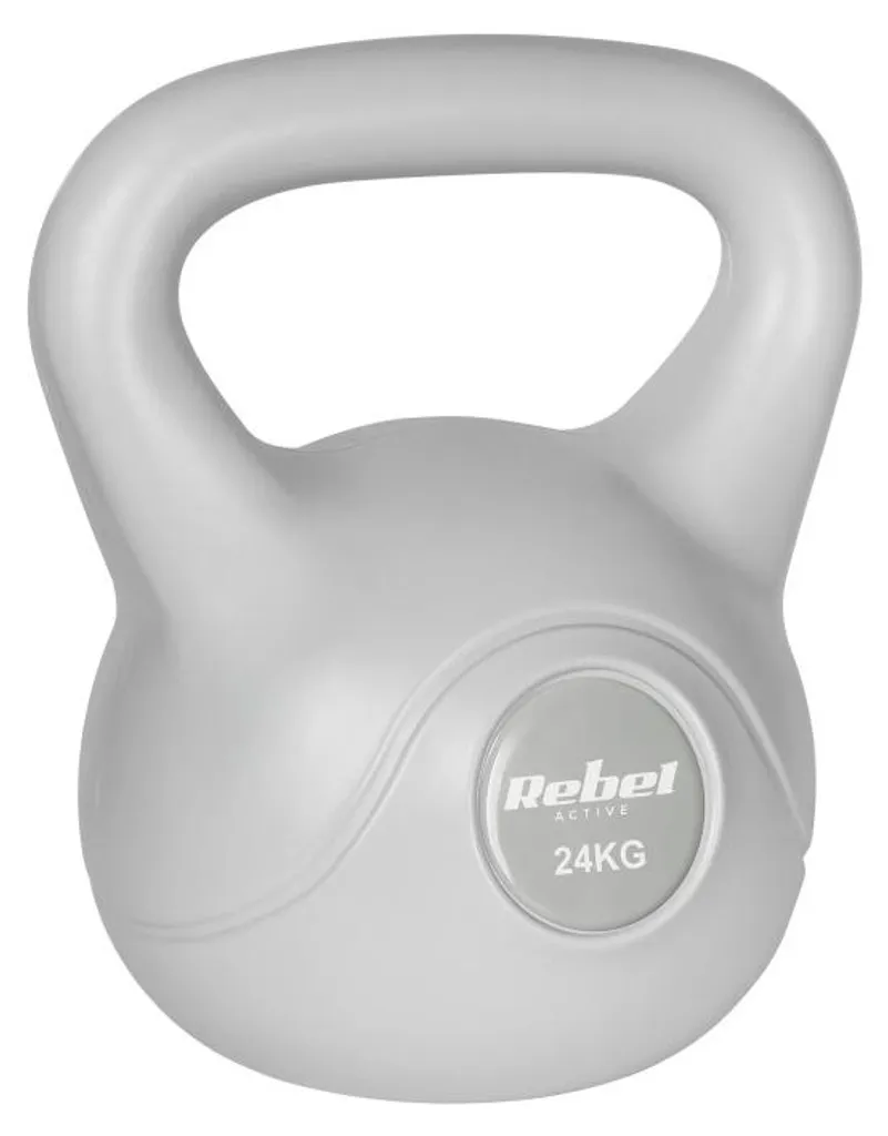 Haltère Kettlebell 24 kg Gris - Poids de Musculation ABS Boule d'Exercice