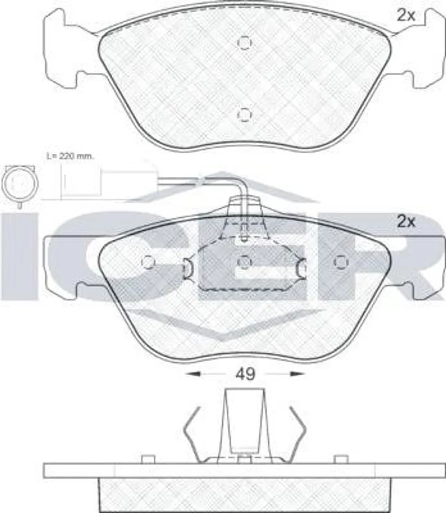 ICER 181125 Jeu de Plaquettes de Frein à Disque OE 006071713143 Fiat