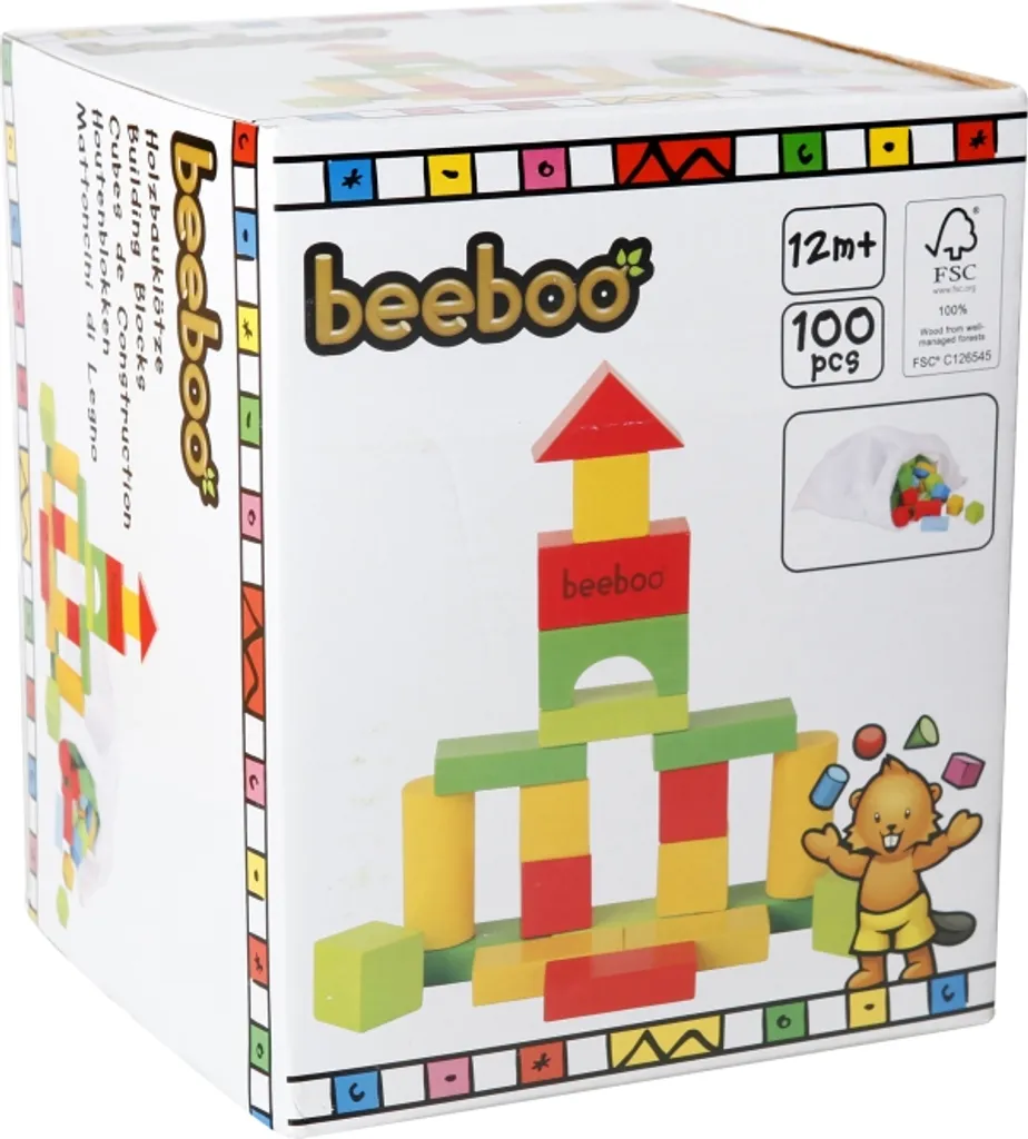 BEE Blocs de construction 100 pièces multicolores en plastique robuste