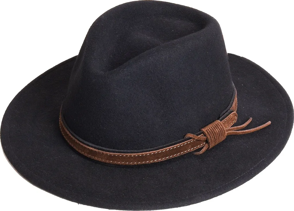 Scippis Boston Cappello Outdoor Nero 100% Lana - Impermeabile e Rollabile