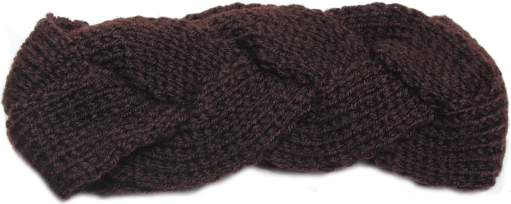 Stirnband für den Winter dunkel Braun