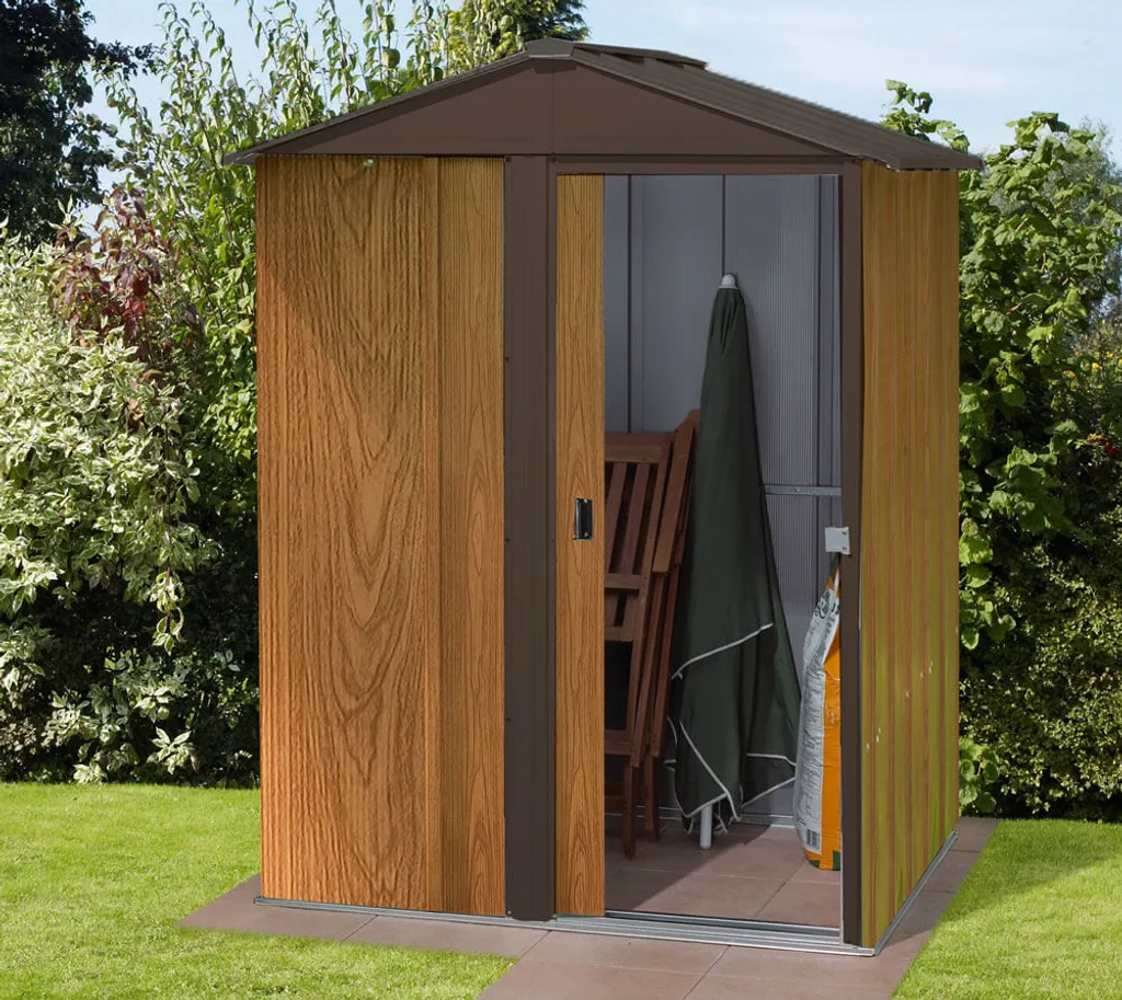 Abri de jardin Spacemaker aspect bois 1,84m² acier galvanisé et robuste