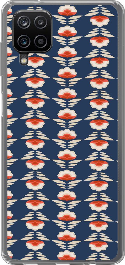 MuchoWow Handyhülle Schutzhülle Hülle für Telefoonhoesje Samsung Galaxy A12 Muster - Abstrakt - Blumen Silikon Softcase Handy Hülle - Bild