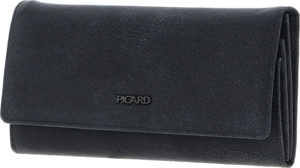 PICARD Portafoglio Grande Lesotho Pelle Bufalo Grigio Scuro Black