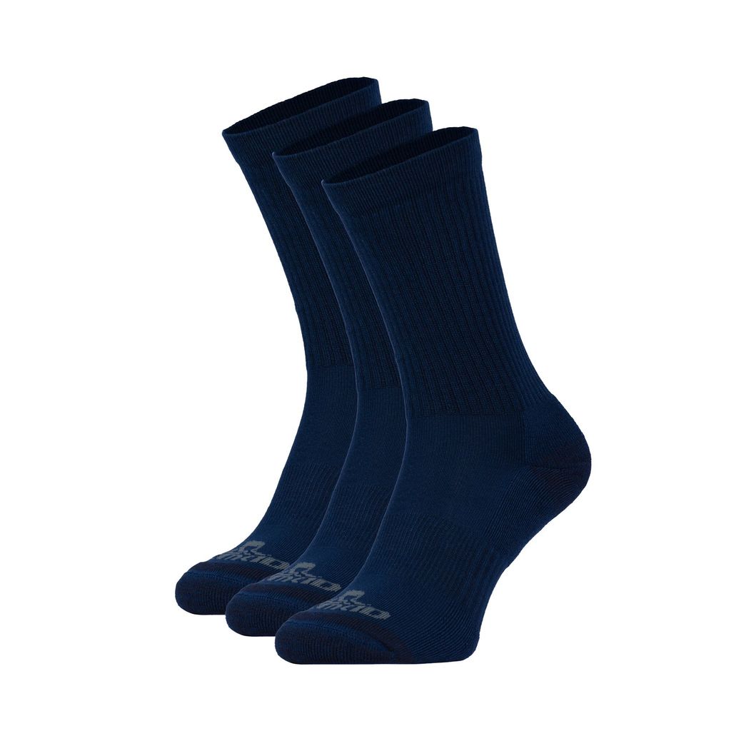 NOMAD 3er Pack Socken Größe 39-42 | Polyester Wandersocken Crew 3er Pack Dunkelblau | Nahtlos | Damen & Herren | Bequem & Dämpfend
