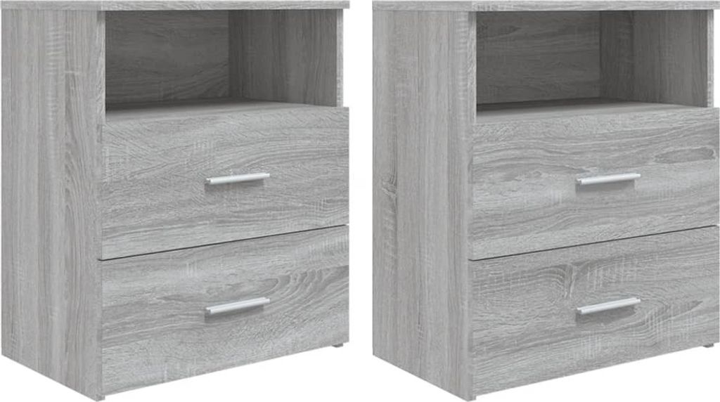 Nachttische 2 Stk. Grau Sonoma 50x32x60 cm
