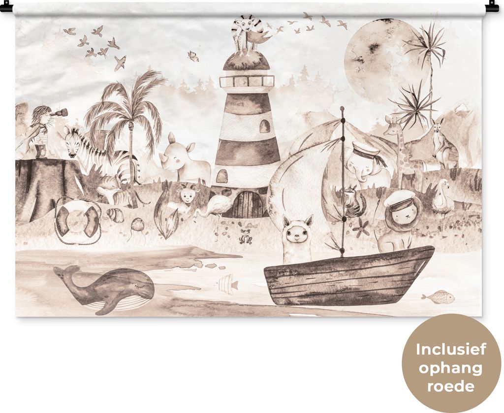 MuchoWow® Wandteppich Wandbehang Strand - Kinder - Produktbild 