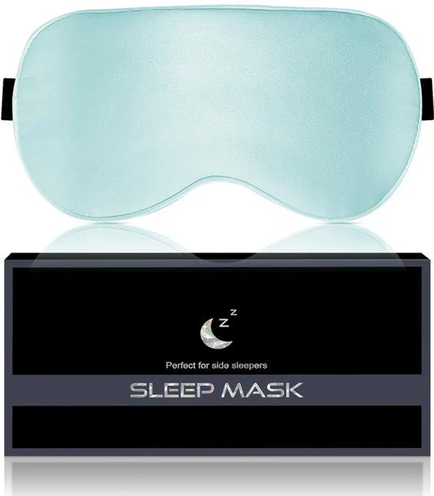 Masque de nuit bleu ciel ajustable, loup de sommeil ultra occultant