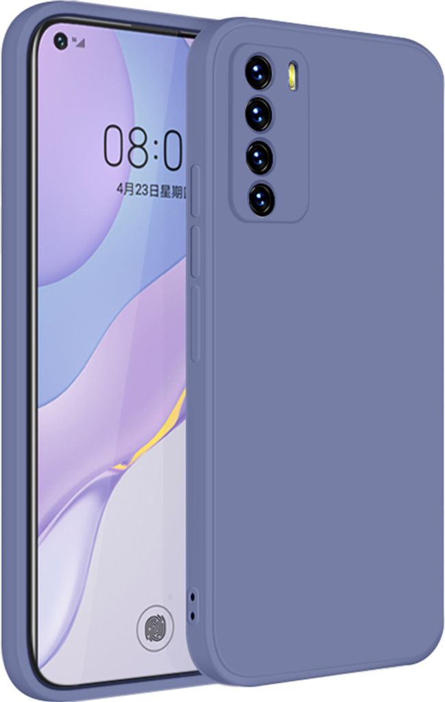 Huawei Nova 7 Hülle, LaimTop Slim Liquid Silikon Gel Gummi Schutzhülle für Huawei Nova 7 Grau
