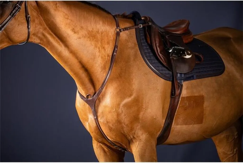 Collier de chasse anti-recul de selle Dy'on marron avec enrênement