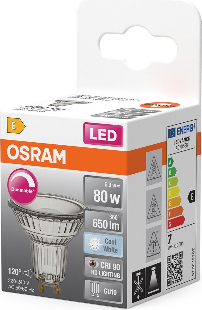 Ampoule led reflecteur gu10 verre 51w 650lm 120d blanc Image du produit 