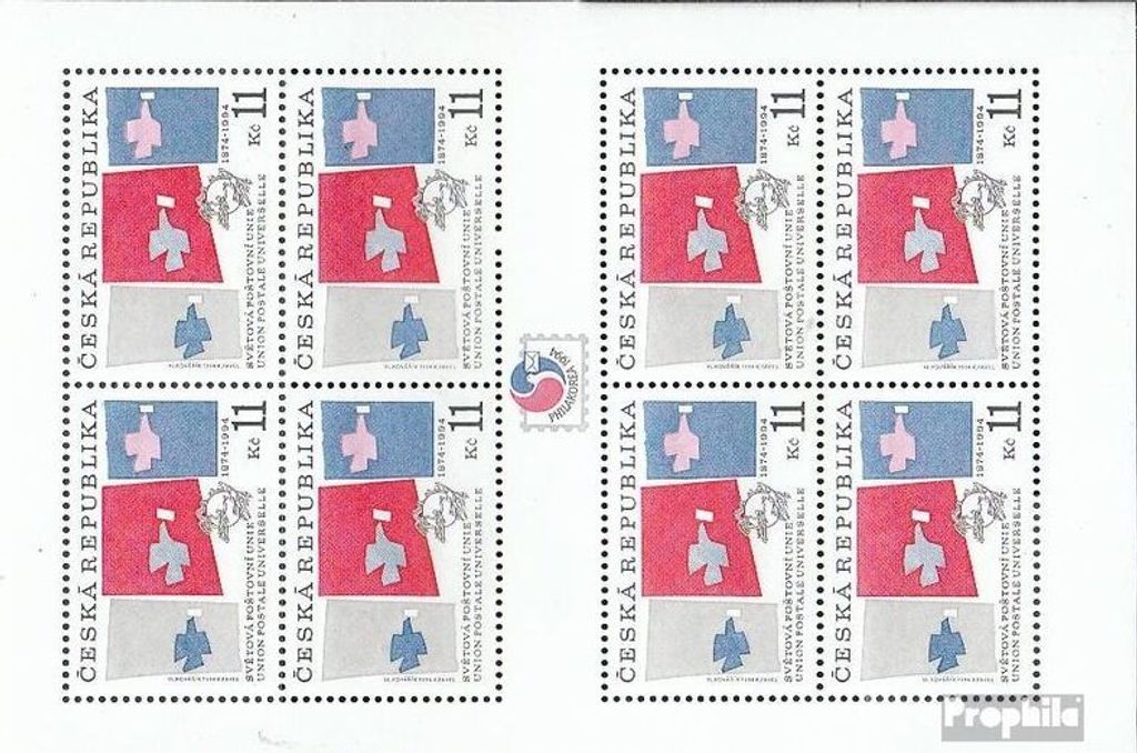 Briefmarken Tschechien 1994 Mi 48Klb Kleinbogen (kompl.Ausg.) postfrisch UPU