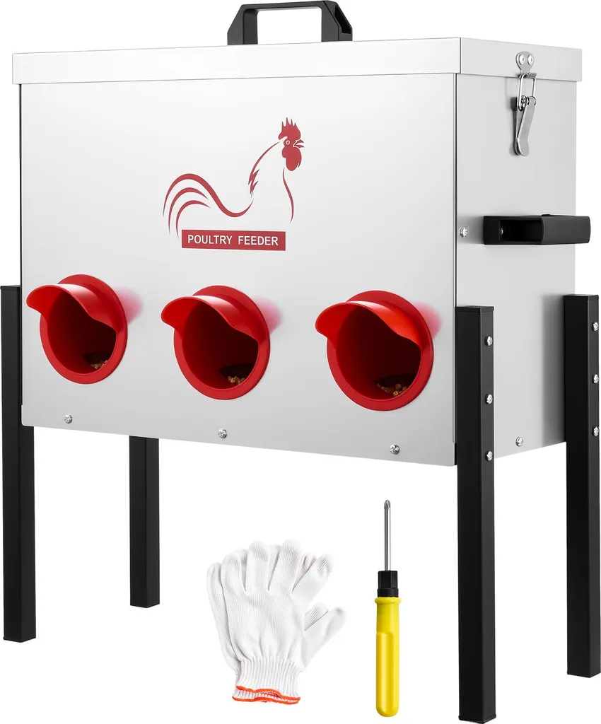 Mangiatoia in Metallo SucceBuy 13,6kg | 6 Aperture | Per Pollame