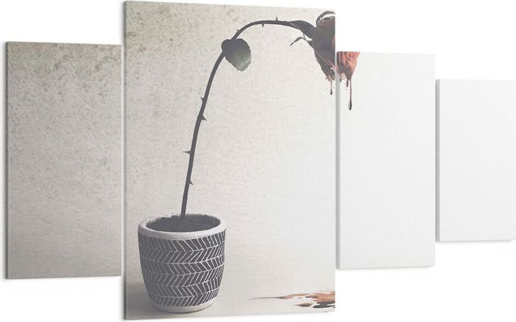 Bild auf Leinwand - Leinwandbild - 4 Teile - Symbol Rose Leiden - 160x90cm - Wand Bild - Wanddeko - Wandbilder - Leinwanddruck - Bilder - Wanddekor...