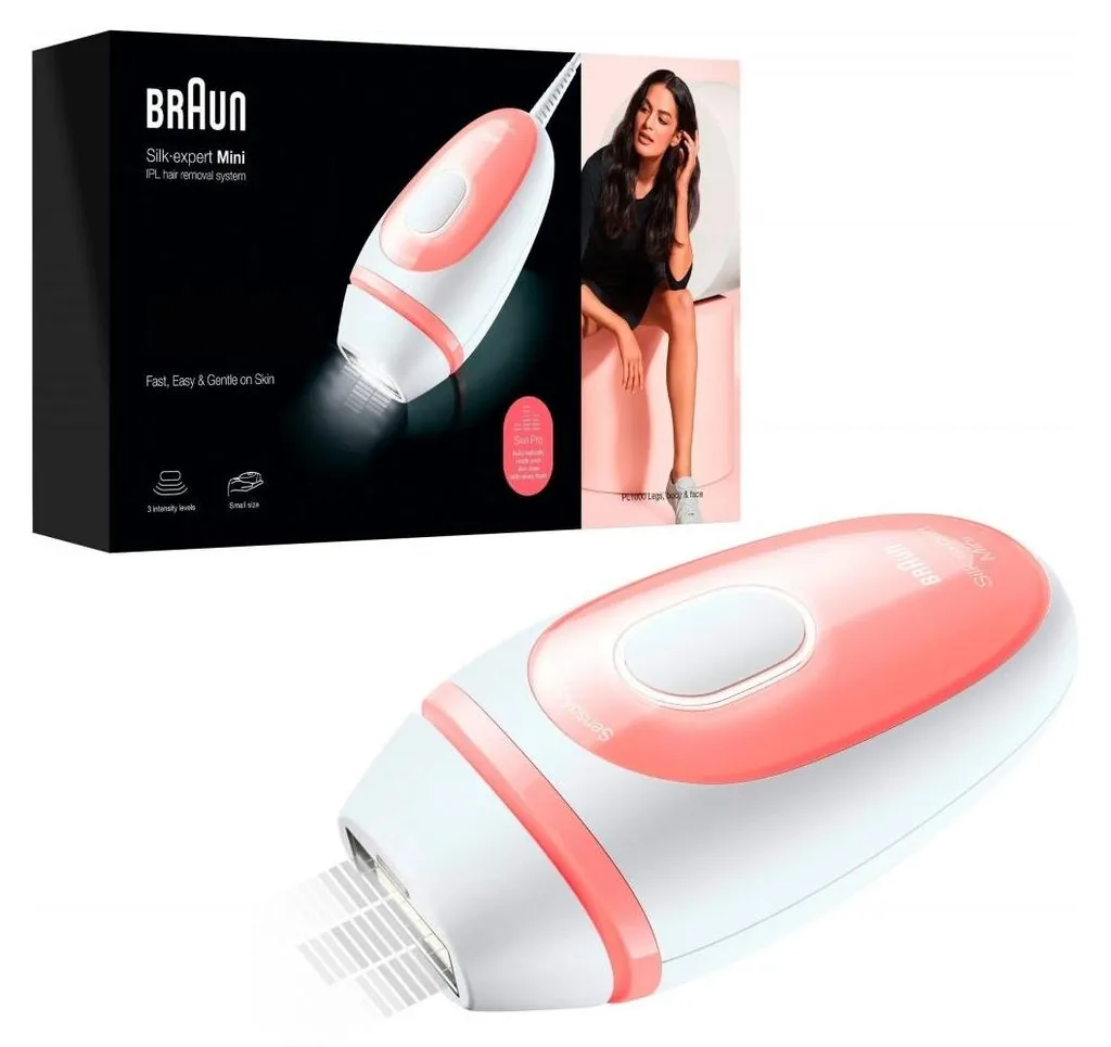 Épilation IPL Braun Silk-expert Pro PL1000 Rose - Peau Lisse Durable Corps