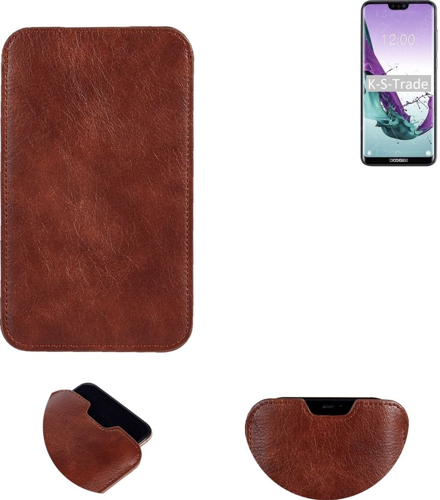 K-S-Trade Schutzhülle Handyhülle kompatibel mit Doogee N10 Handytasche Kunstleder Sleeve in braun
