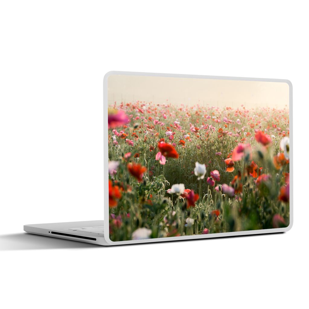 MuchoWow Laptop Aufkleber Sticker Cover Mohn - Farben - Pastell 36.5x27.5 cm - Laptop-Sticker
