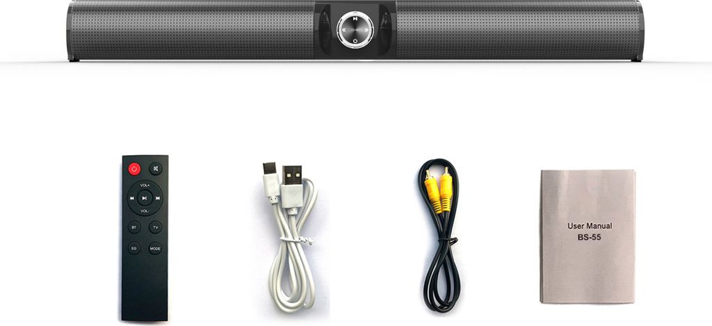 BS-55 kabelloser Bluetooth-Lautsprecher, TV, Computer, Heimspiel, Audio-Knopf-Tuning, unterstützt 3,5-mm-Audioeingang mit Fernbedienung