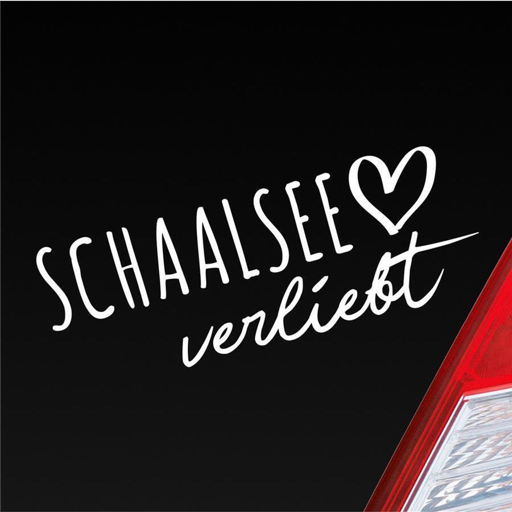 Auto Aufkleber Schaalsee verliebt Herz See Sea Liebe Car 19x7 cm Weiss Glanz Sticker Heckscheibenaufkleber