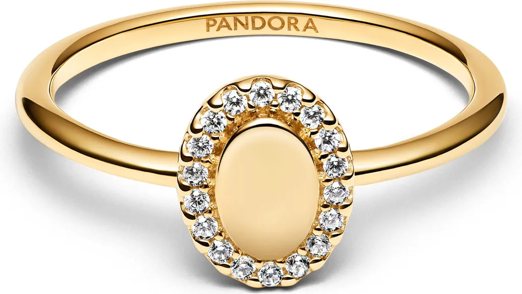Anello Pandora Oro 14k e Zirconi - Design Minimal Timeless Donna