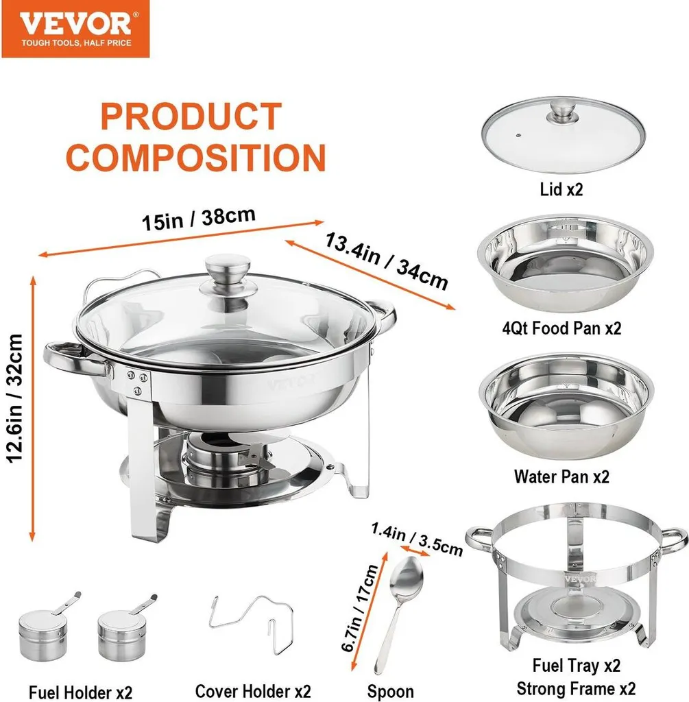 Occasione Set 2 Scaldavivande Professionali 4L - Buffet Top Class - 7