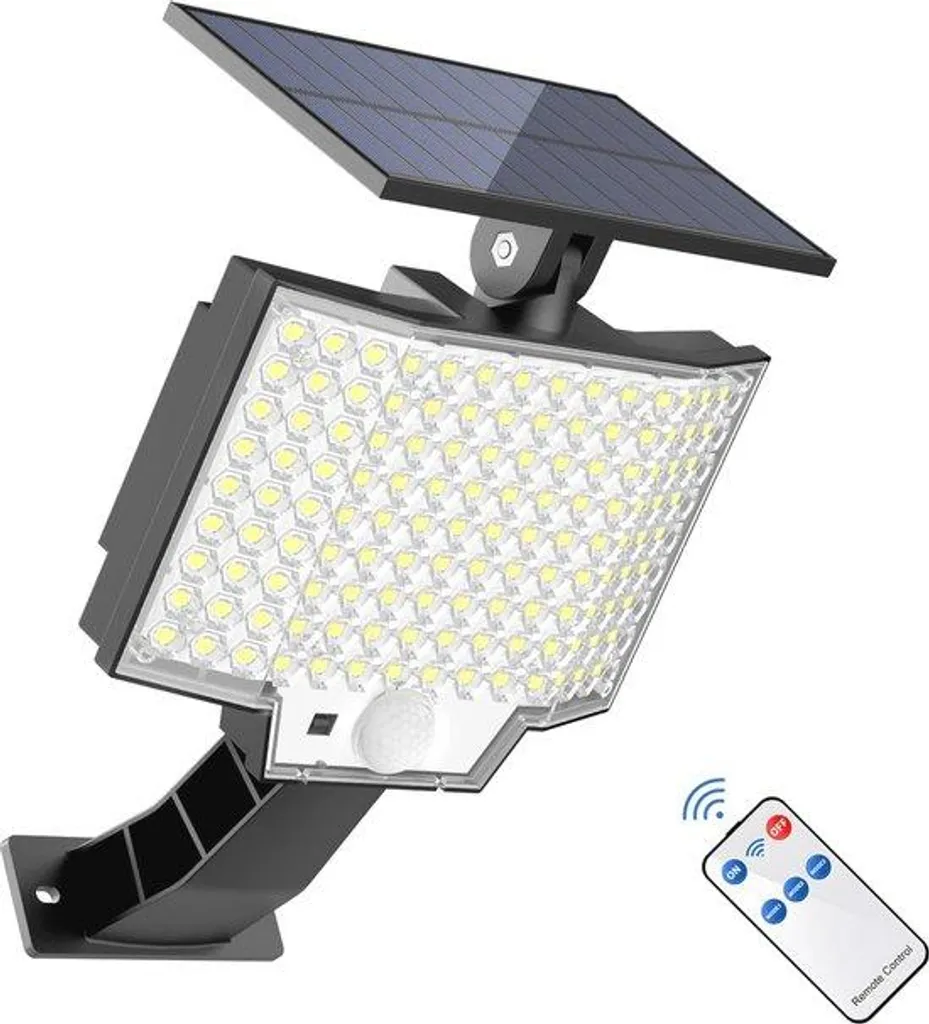 Lampe solaire extérieur 126 LED avec détecteur de mouvement étanche IP65