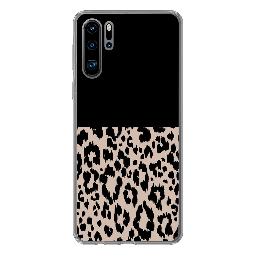 MuchoWow Handyhülle Schutzhülle Hülle für Huawei P30 Pro Panther Druck - Tiere - Schwarz Silikon Softcase Handy Hülle - Schutzdeckel