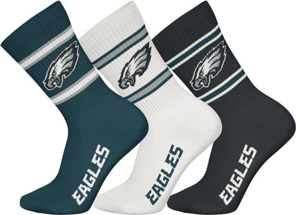 NFL Philidelphia Eagles 3-Pack Soft Coton Crew Socks | Image du produit 