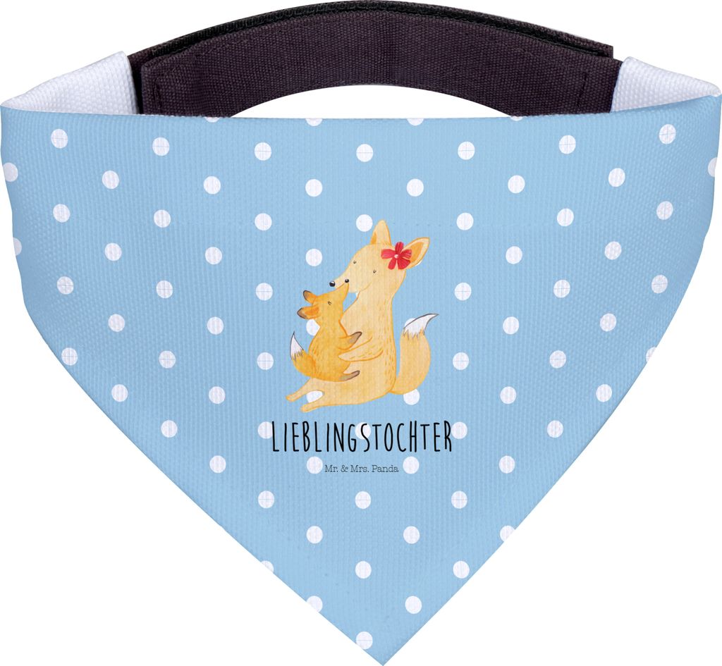 Mr. & Mrs. Panda Halstuch Hund Fuchs Mama - Blau Pastell - Geschenk, Hundehalstuch, Muttertag, Für Hunde, Tuch, Schoß, Tochter, Mutter