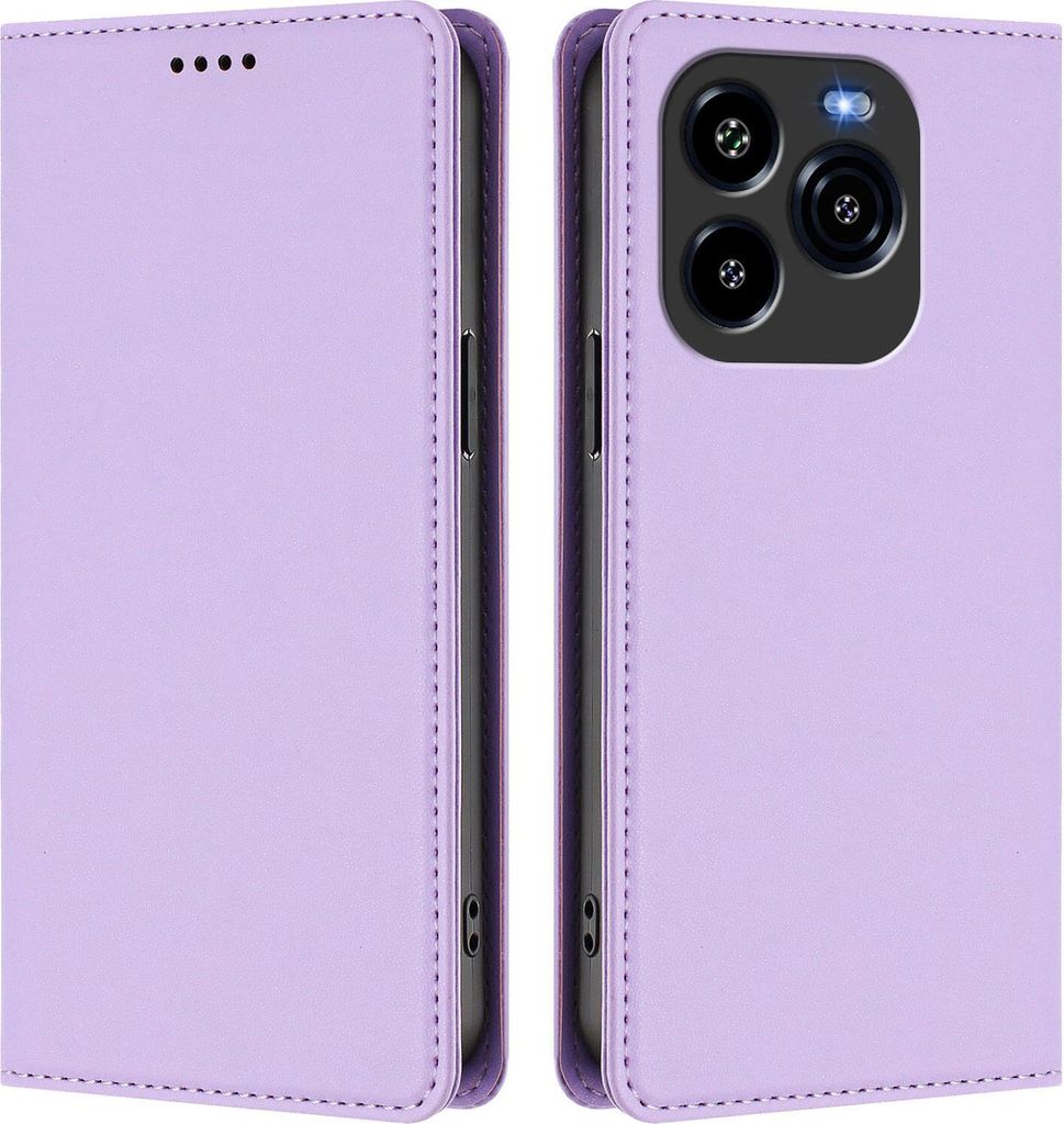 Handyhülle für Oukitel C65 / C65 Pro, Kunstleder Klapphülle Stoßfeste Magnetische Hülle mit Ständer Violett