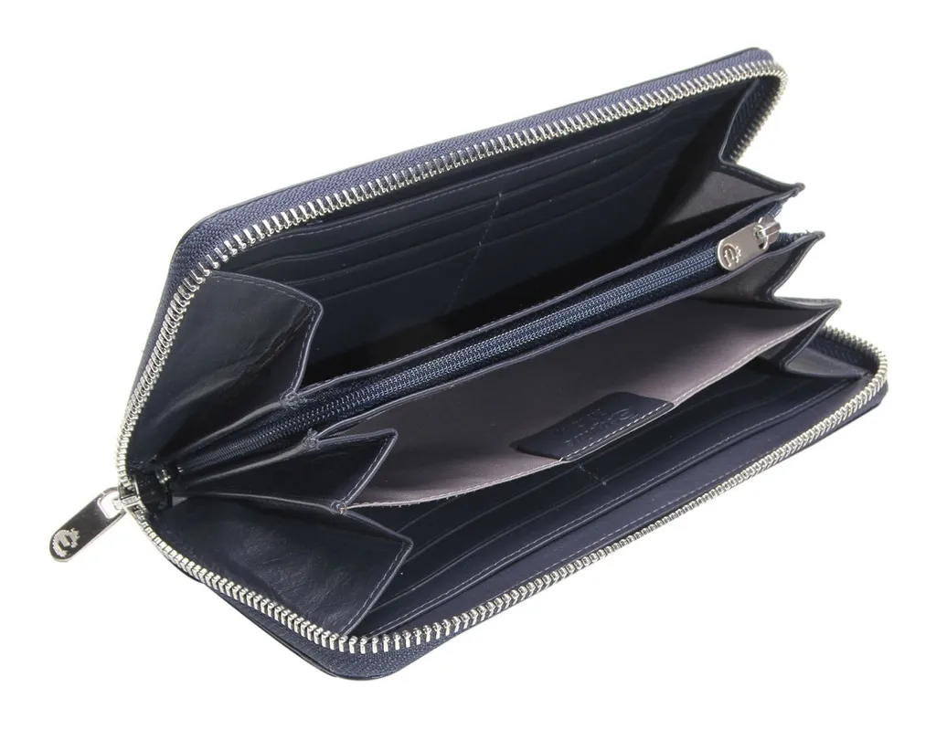 Porte-monnaie anti-perte en cuir véritable avec compartiments larges - 3